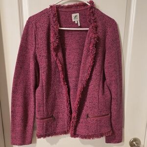 Zozo Pink Tweed Blazer Cardigan Size Small